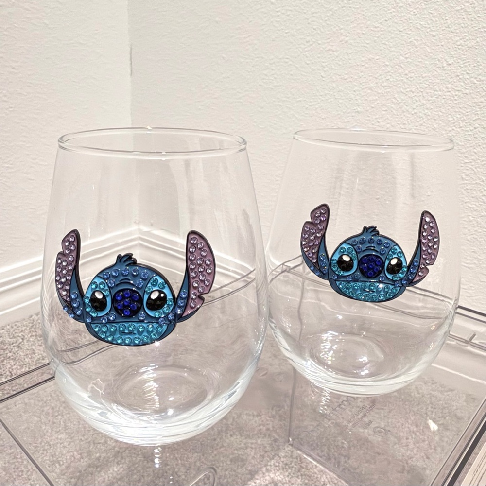Disney Kitchen | Lilo & Stitch Rhinestone Stemless Wine Glass (Set of 2)